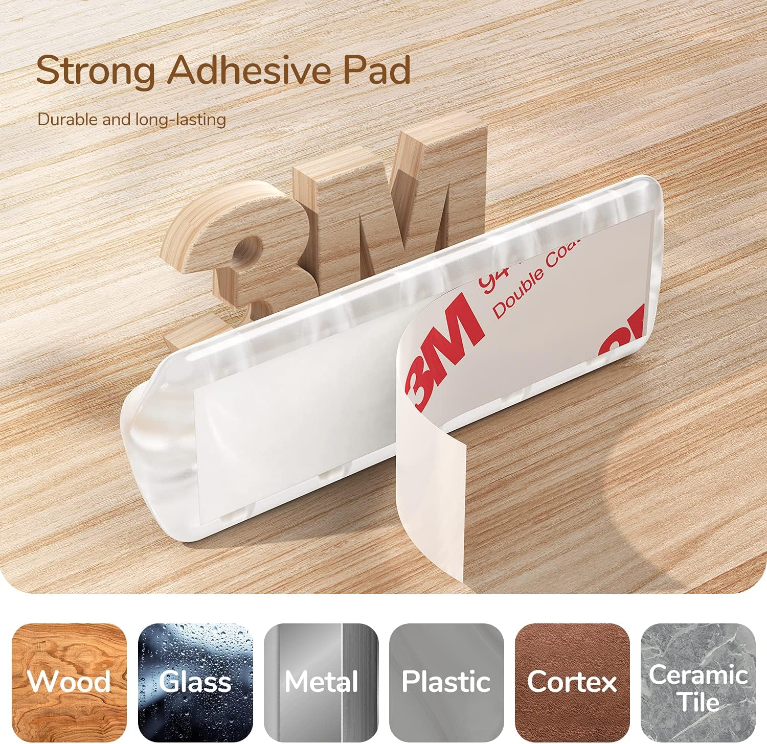 Syncwire Clear Cable Clips - Cord Holders - Self Adhesive Cable Management Organizer - Home, Office, Cubicle, Car, Nightstand, Desk Accessories - Gift Ideas Men, Women, Dad, Mom (5 Packs/15 Slots) image number 4