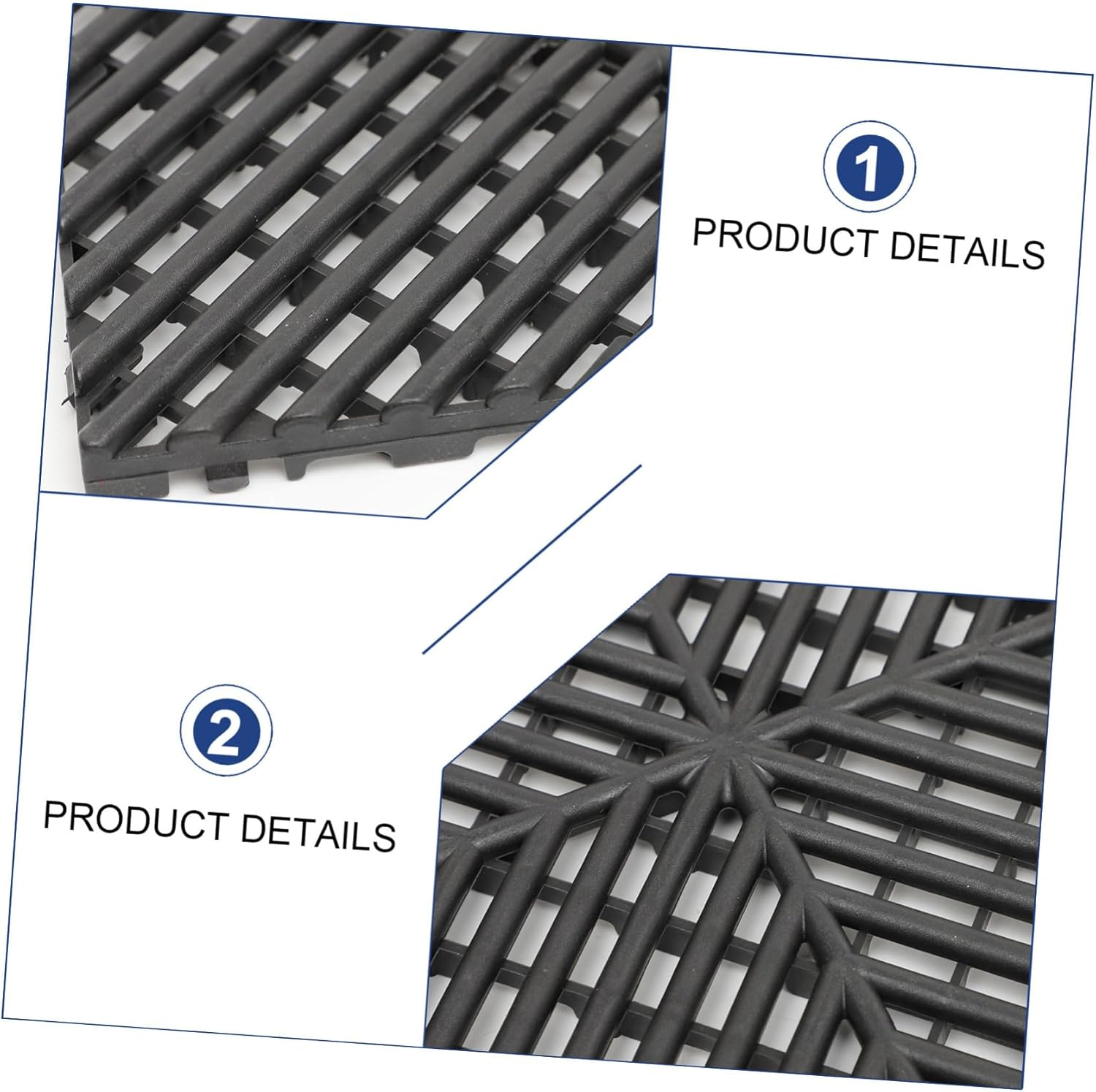PRETYZOOM 2Pcs Modular Interlocking Floor Tile Mats with Drain Non-Slip Car Wash Drainage Mats for Wet Areas Bathroom Pool Deck Material image number 1