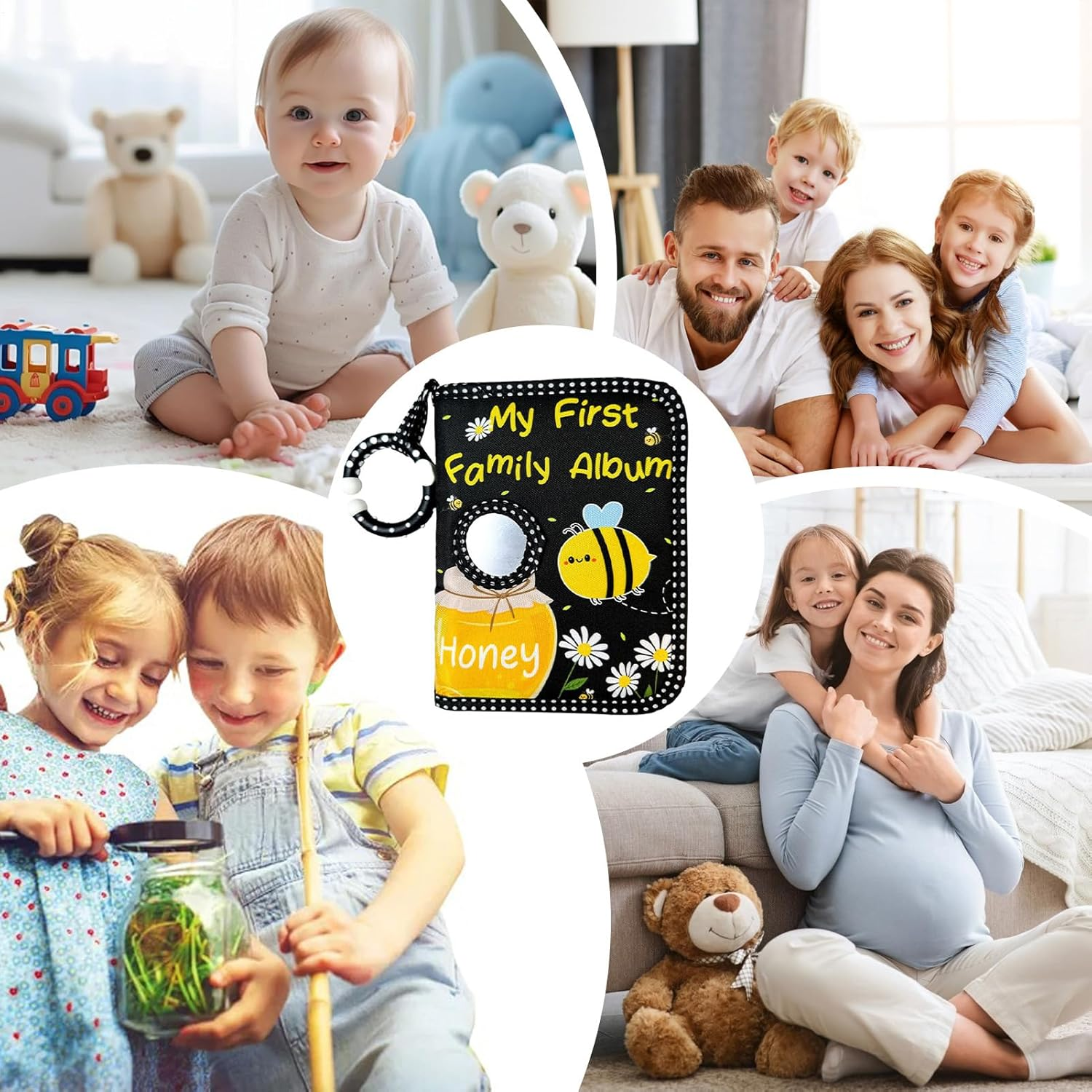 Soft Fabric Album - First Baby Picture Book Crinkle Design, Plush Memory Holder | Infant Photo Organiser Book, Sensory Baby Album Gift, Keepsake for Family Pictures