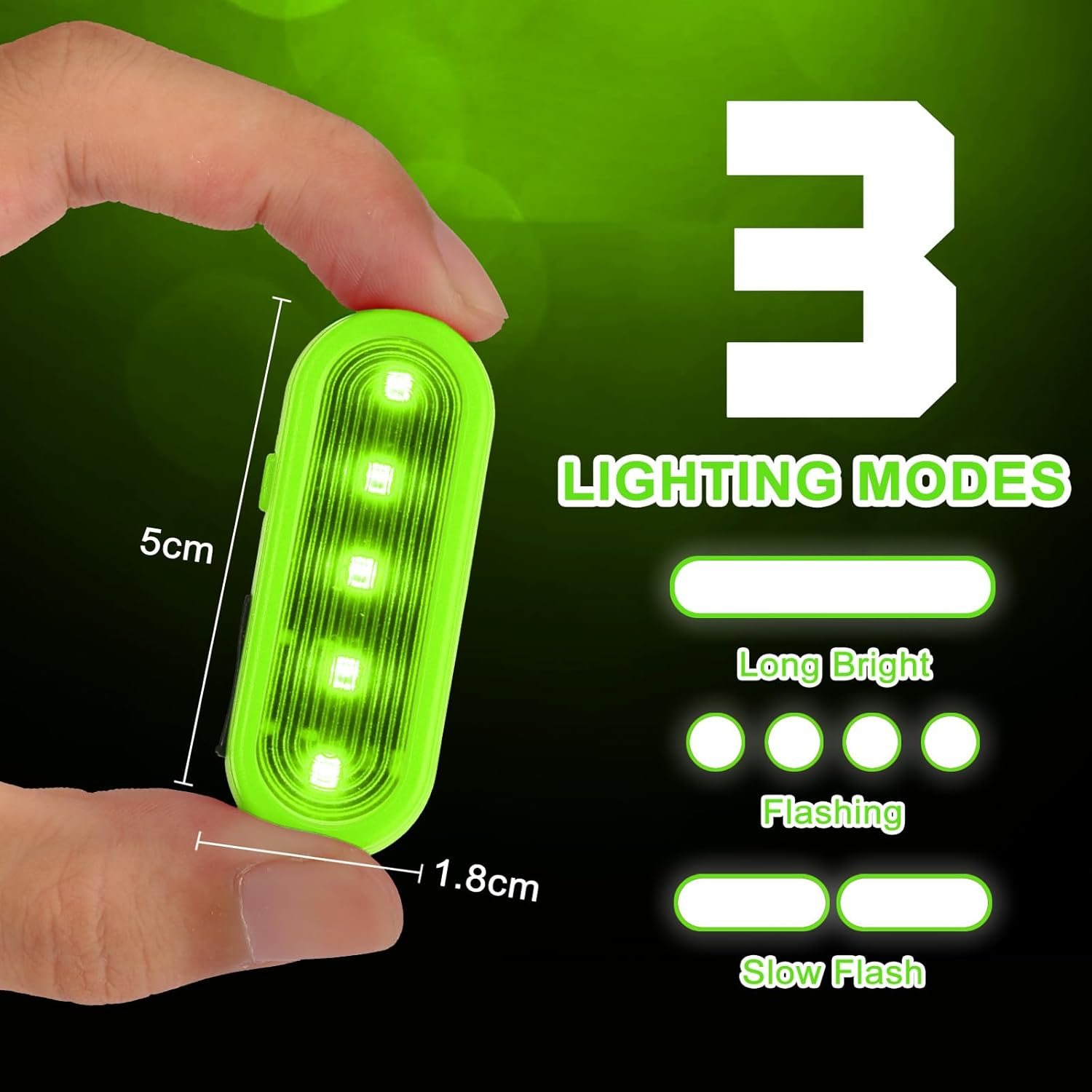 Running Light for Runners, USB Rechargeable Safety Lights for Walking at Night Clip on Torch Waterproof Compact LED Flashlight Work Light Emergency Warning Flashing, for Camping Hiking Dog Walking image number 6