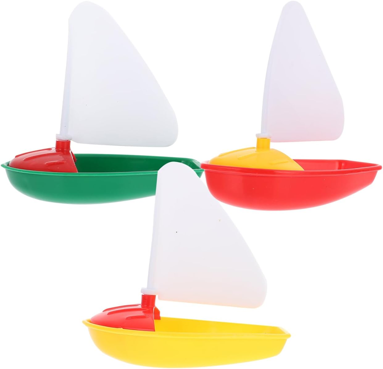 Abaodam Water Sailing Toys 3Pcs Mini Plastic Sailboat Bath Toys for Kids Floating Educational Pool Play Boats image number 5