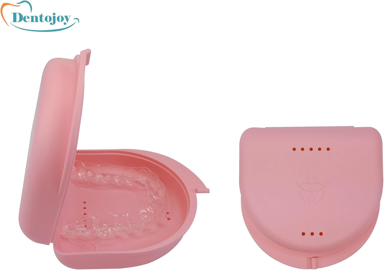 Dentojoy Dental Orthodontic Retainer/Aligner Case/Box/Mouth Guard and Denture Storage in Pink Colour (2) image number 1