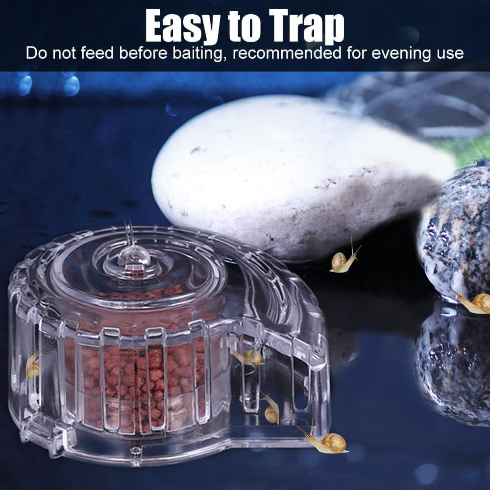 1Pcs Transparent Snail Catcher ， Natural Planaria Trap for Aquarium Fish Tanks, Safe Effective and Small Snail Catcher, Design for Easy Monitoring (Transparent) image number 2