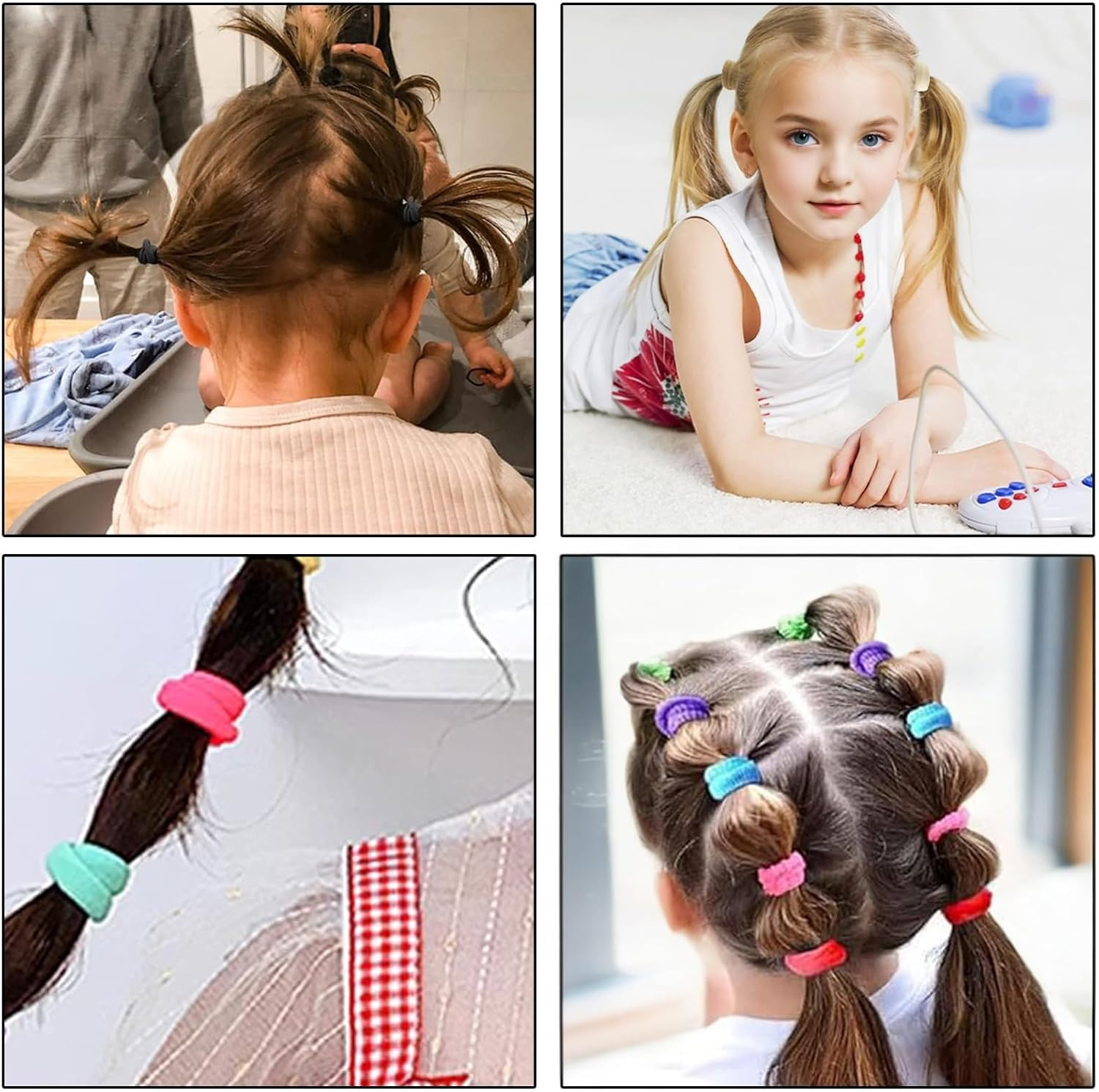 400PCS Baby Toddler Hair Ties, Soft Elastic Bands for Girls, Multicolor Hair Accessories, Small Seamless Ponytail Holders for Kids image number 6