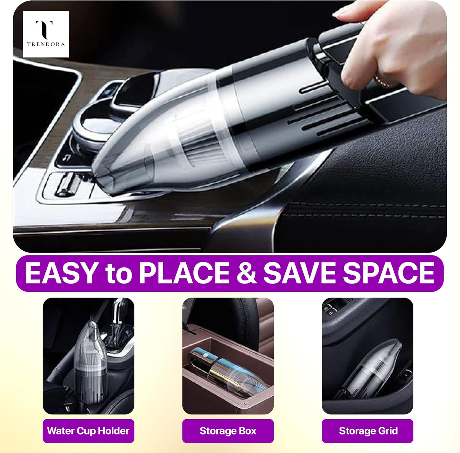 Car Vacuum Cleaner &ndash; Cordless Portable Handheld Vacuum with 120W Power | Dual 2000 Mah Rechargeable Batteries | USB Charging | 0.5L Dust Capacity | Lightweight 0.36Kg. image number 6