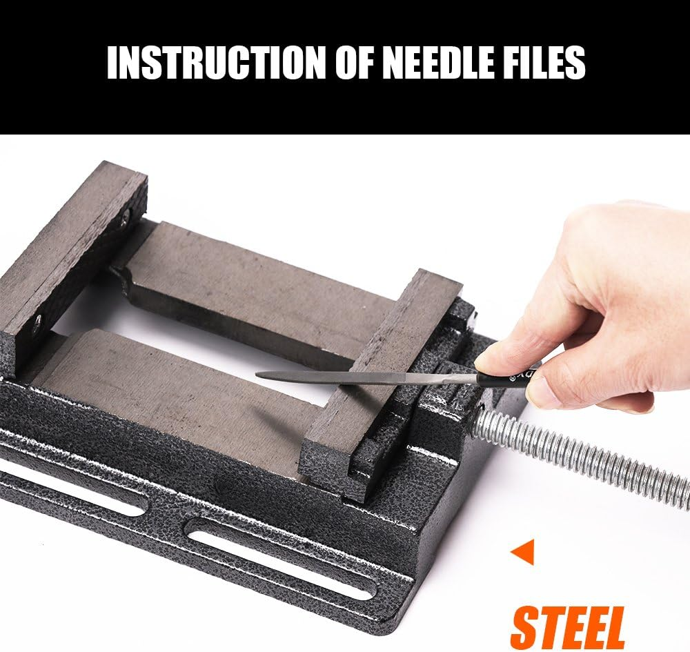 Horusdy 10-Piece Diamond Mini Needle File Set 160X4Mm 150 Grit for Metal Jeweller Wood Carving Craft image number 2