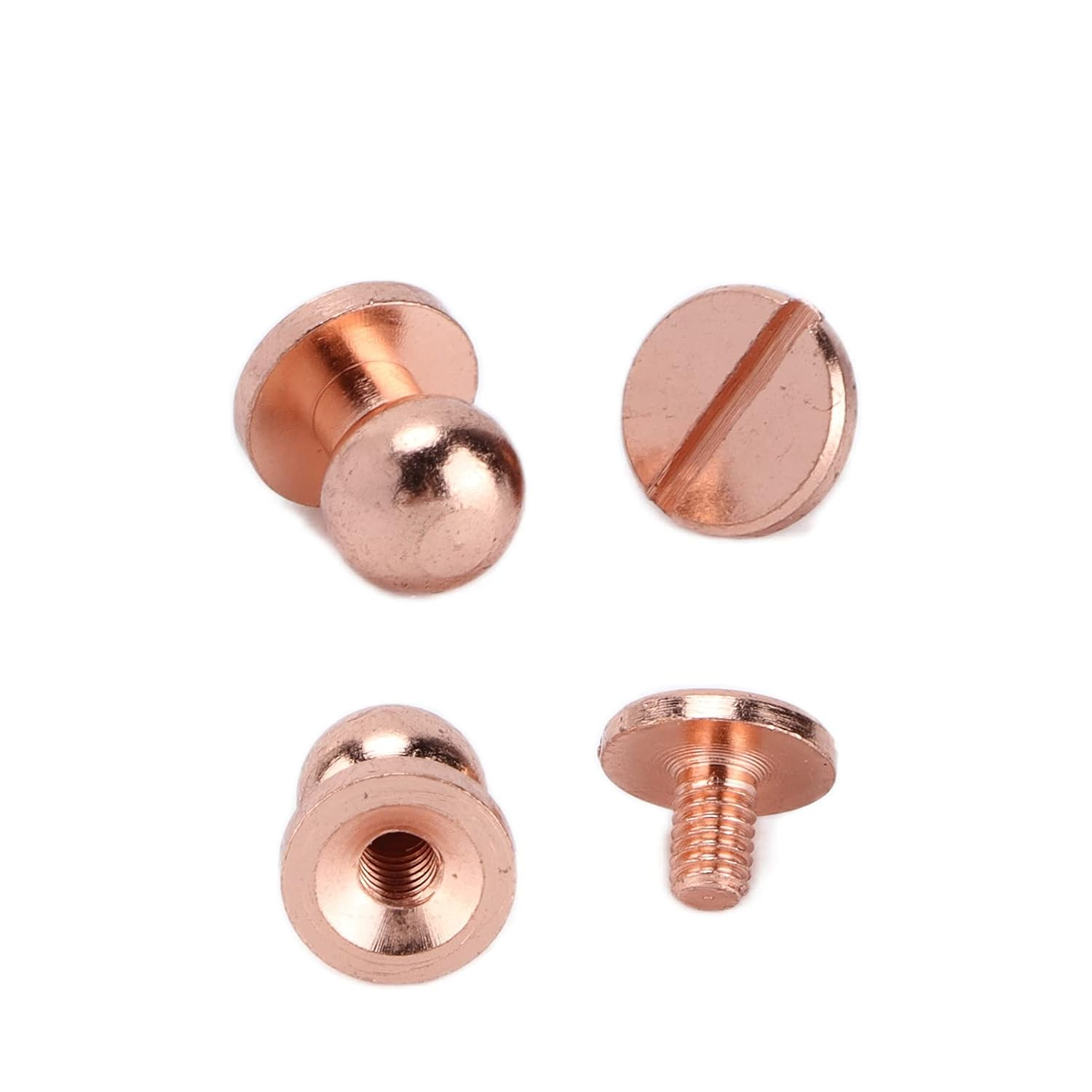 Monk Head Brass Rivets, anti Oxidation, Rose Gold Hardware Accessories, 20 Sets, for Belts, Purses, Handbags, Shoes, Clothes, Leather, DIY Projects (Lst7X6Mm) image number 6