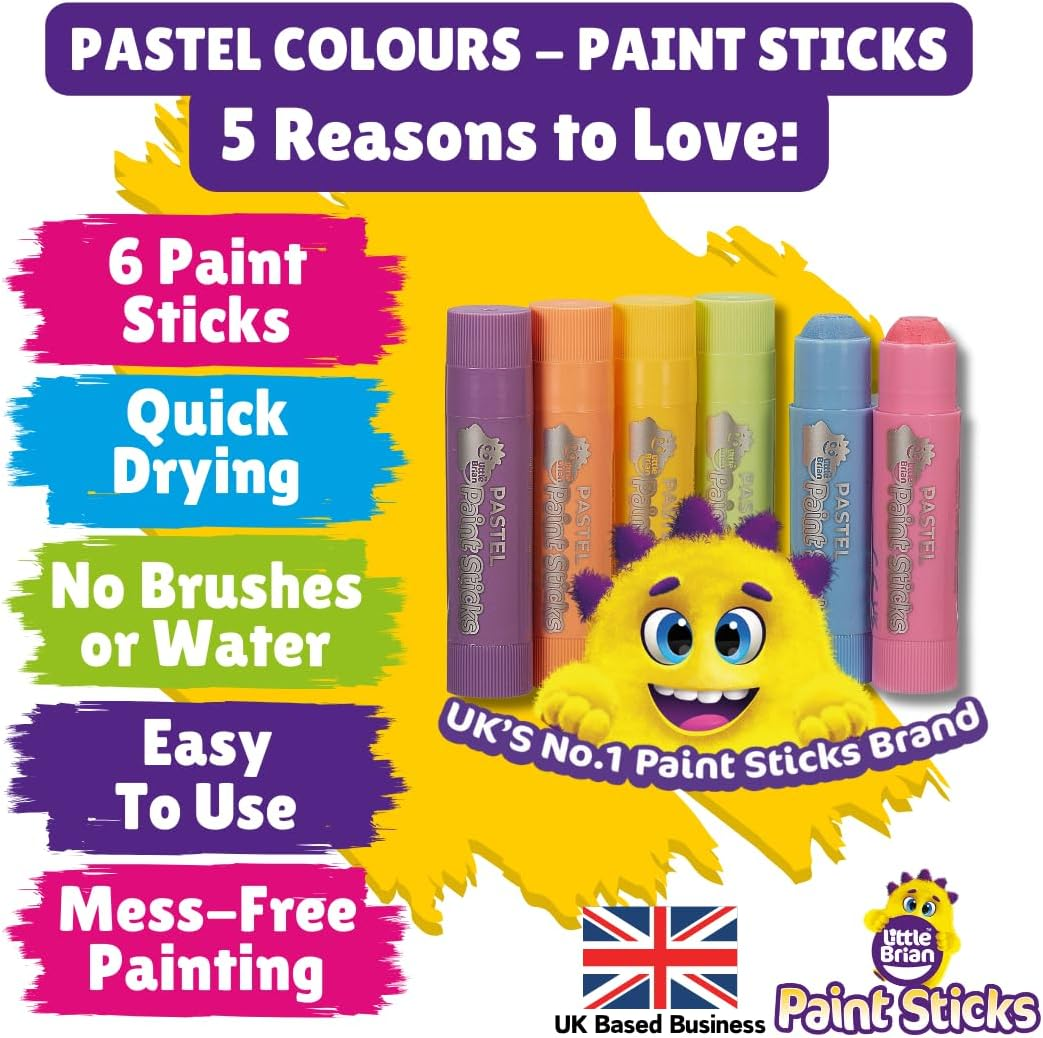 Little Brian Paint Sticks - Pastel 6Pk image number 3