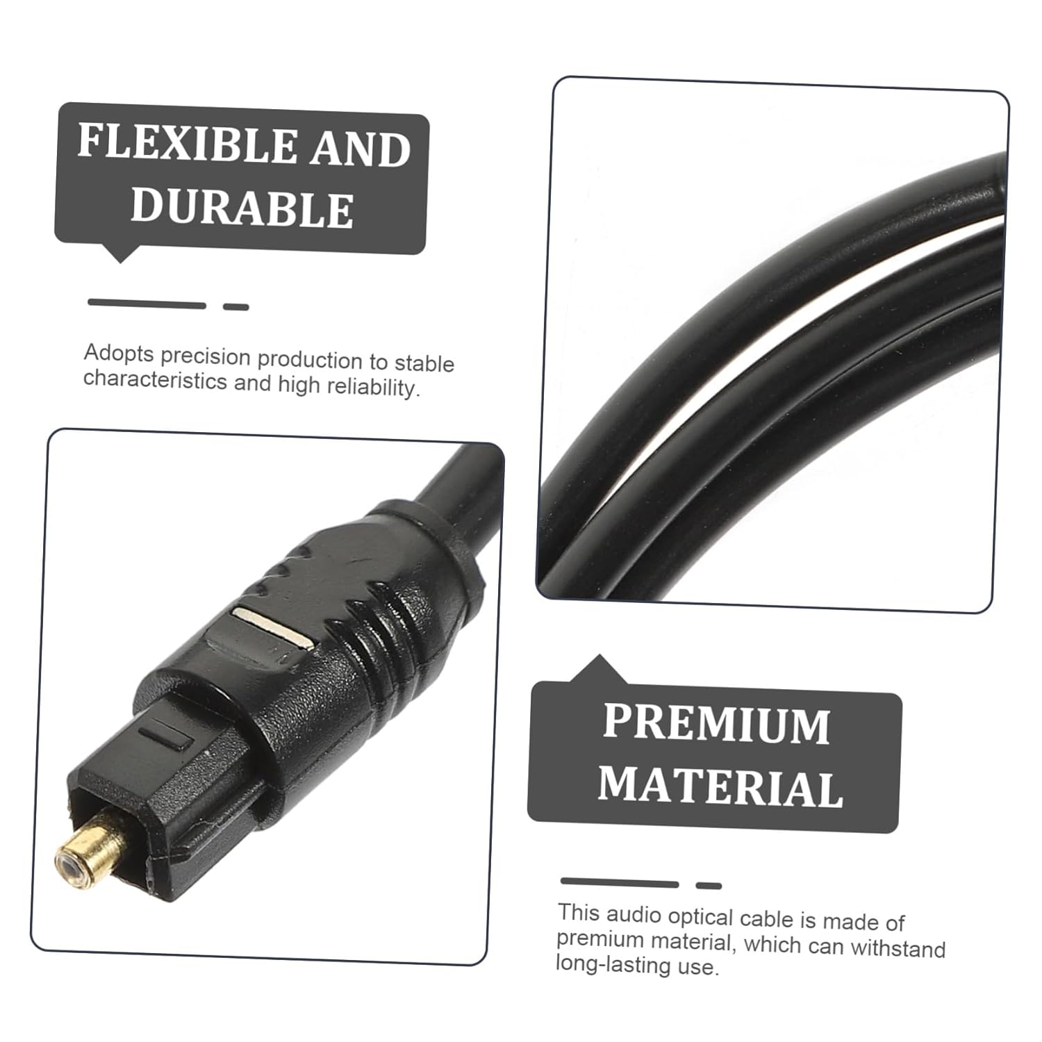 HONMEET 2Pcs 1.5M Optical Digital Audio Cable Male to Male for Tv Sound Bar Home Theater Fiber Optic Cord image number 4