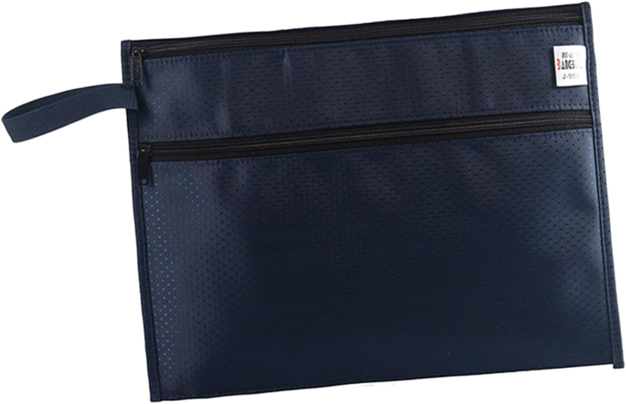 SECFOU Oxford Cloth Zipper File Bag Document Organizer for Office Supplies Training Materials and Meeting Documents Capacity Zipper Pouch