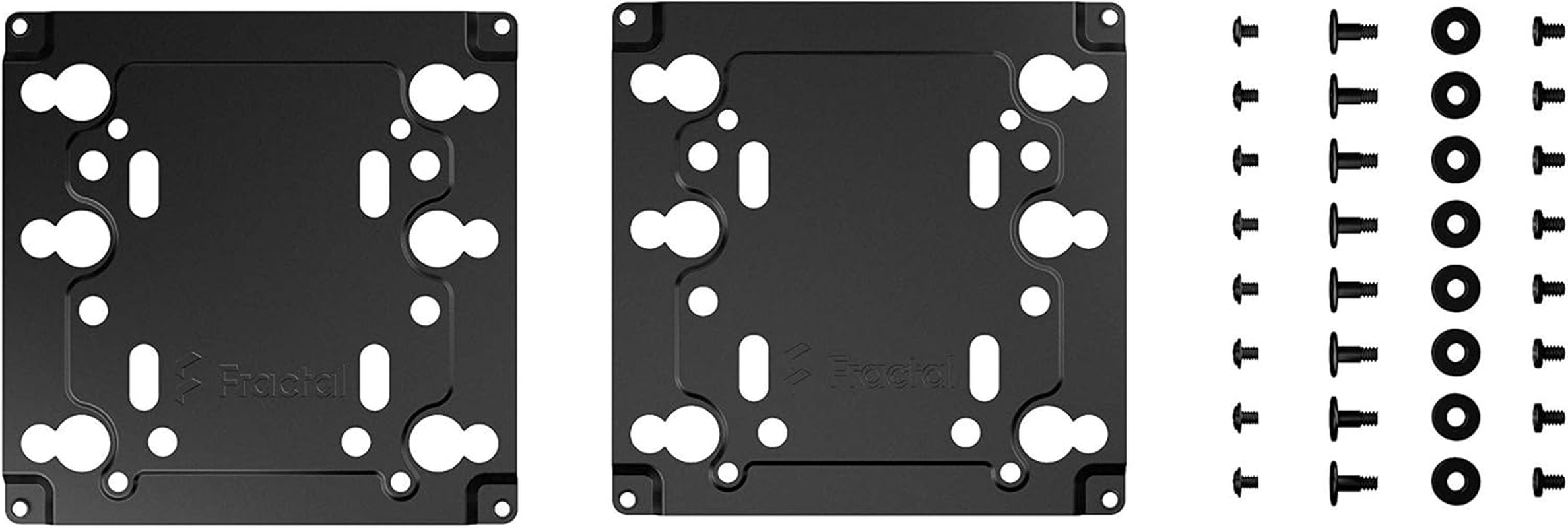 Fractal Design Universal Multibracket Mounting Adapter Kit - Mounts One 3.5"/2.5" HDD/SSD Drive or Water-Cooling Pump/Reservoir to a Standard 120 Mm PC Case Fan Vent - Black (2 Pack) image number 1