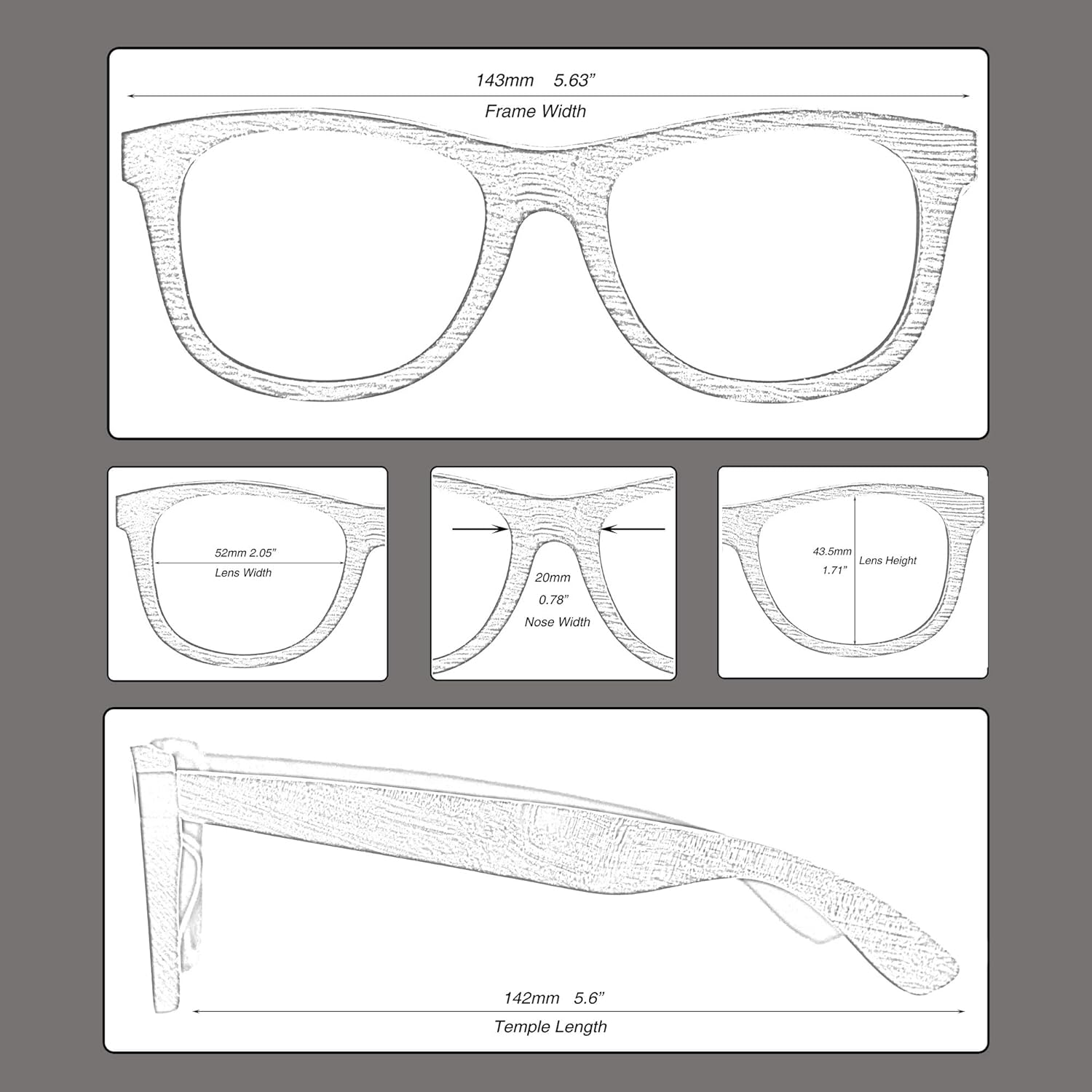 C3 Handmade Natural Wood Polarized Lens Sunglasses for Men and Women for Traveling Driving and Gift image number 6