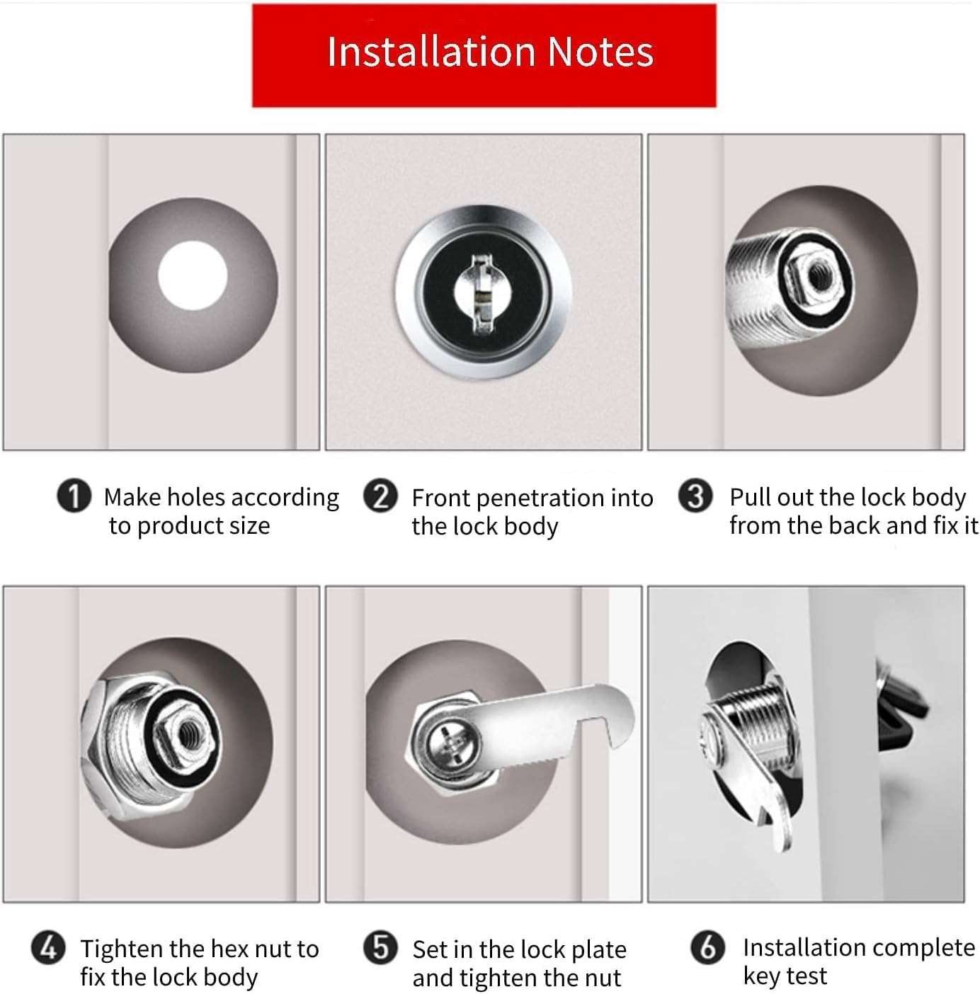 2 Packs Cabinet General Tubular Cam Lock Key Set, Keyed 5/8 Inch Hardware Locks with Keys, Removable 3/4 Inch Cylinder Mailbox Toolbox Replacement Tumbler Lock 16Mm Mail Box Locks image number 2