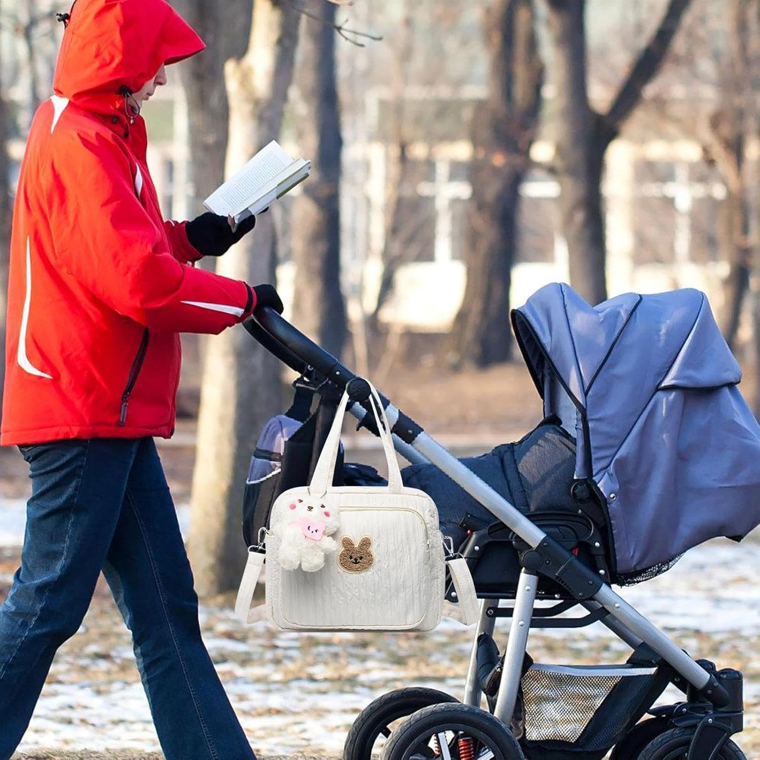 Diaper Bag, Multi Compartment Diaper Bag, Portable Mom Bag, Large Capacity Diaper Bag for Travel, Diapers, Boy image number 6