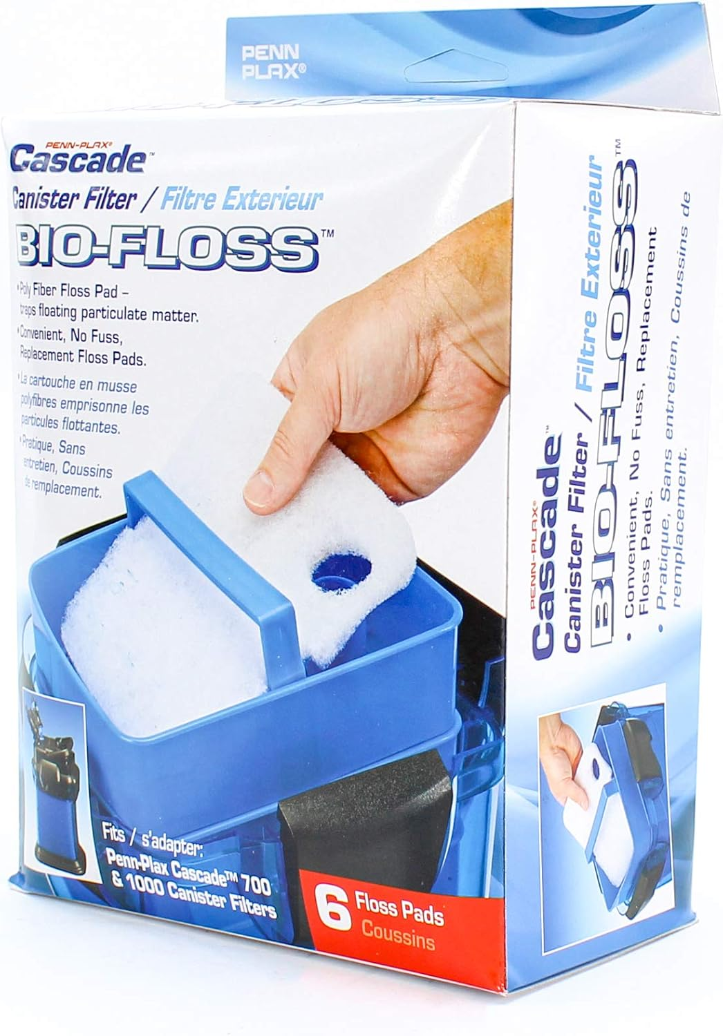 Penn Plax Cascade 700 1000 GPH Floss Pads &ndash; Filter Pad Keeps Your Aquarium Clean and Clear &ndash; 6 Pack image number 6