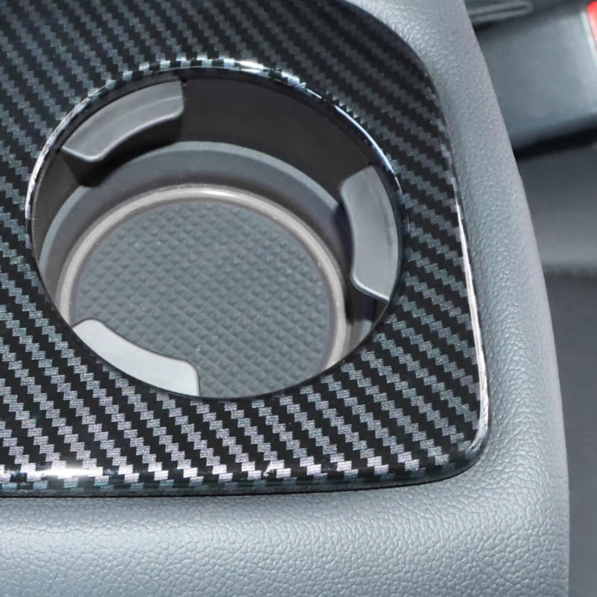 INTGET Rear Seat Armrest Cup Holder Cover for 2024 Subaru Crosstrek/2024 Subaru Impreza Accessories Carbon Fiber Car Back Center Console Water Cup Holder Panel Cover Trim(Rear Cup Holder Cover) - 4Pcs-Inner Door Handle Cover image number 2