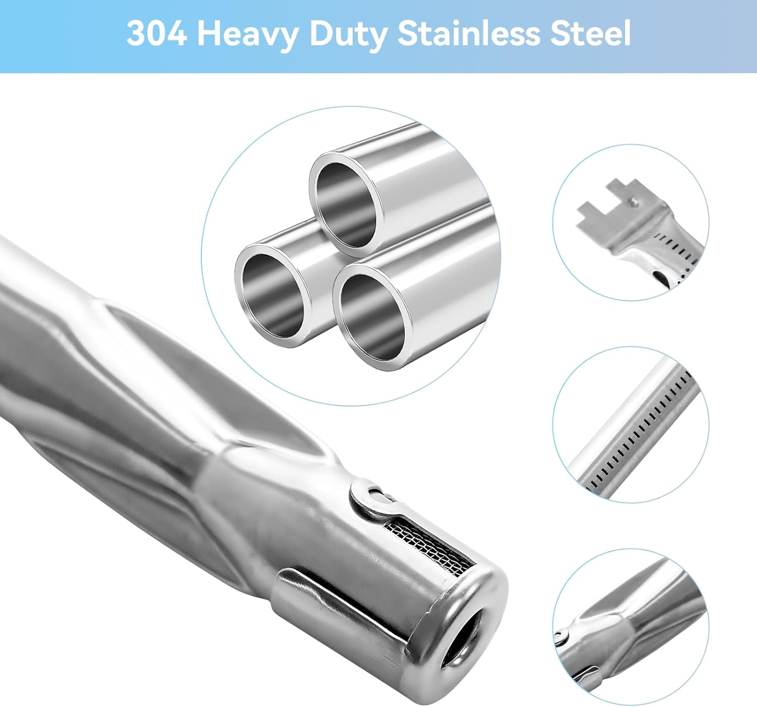 69787 Grill Burner for Weber Spirit 300 Series Spirit 330, Spirit 335 Grills with Front Mounted Control Knobs, 18 Inch Burner Tube Kit for Spirit E-330 Spirit SP-335, 68948 65518 Replacement Parts