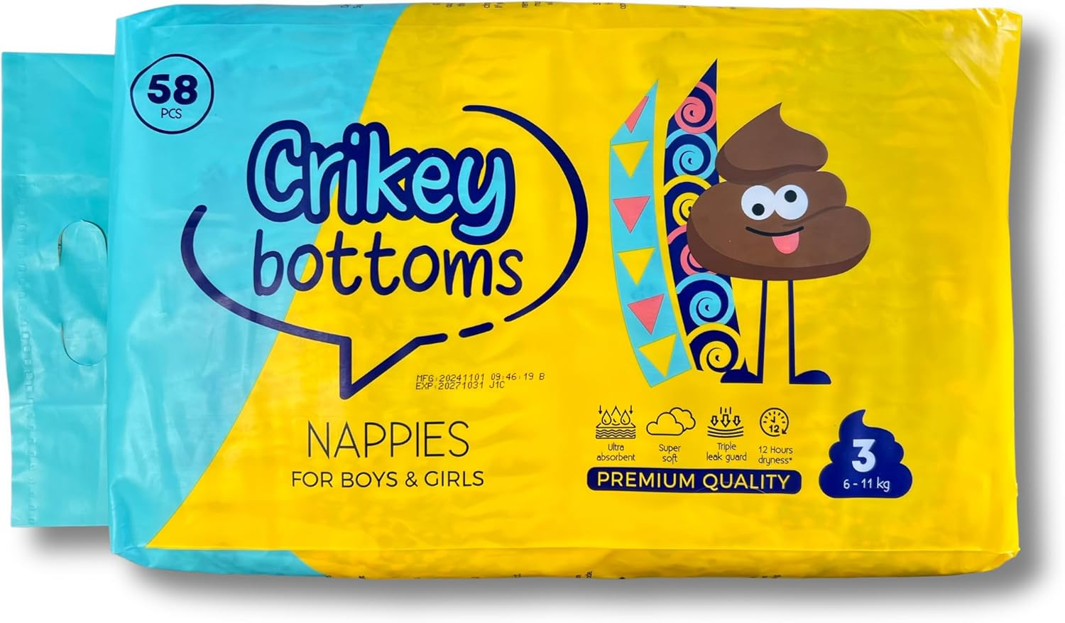 Premium Quality Nappies for Boys & Girls, 58 Pieces, Size 3 (6-11Kg) image number 4
