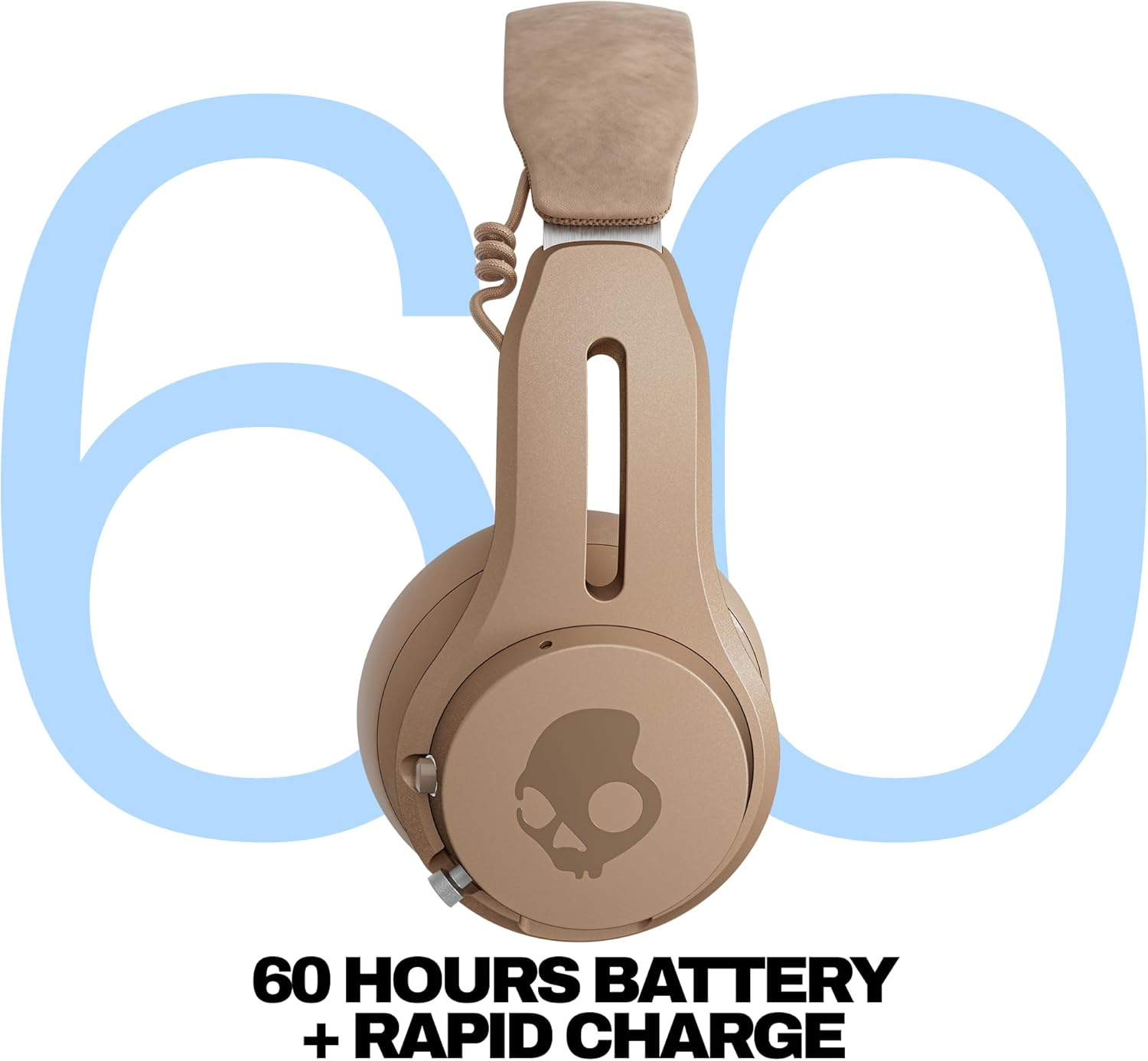 Skullcandy Icon ANC Wireless On-Ear Bluetooth Headphones, Active Noise Cancelling, 60 Hours Battery, Sweat Water Resistant, Foldable Durable Travel Ready, Microphone for Iphone Android - Primer image number 6