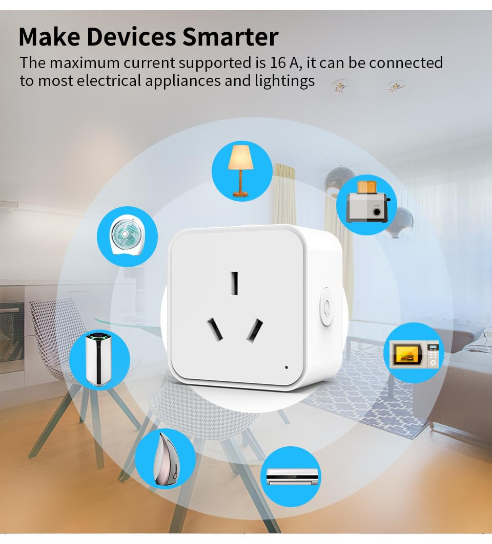 JR INTL Smart Plug, Wifi Outlet with Energy Monitor, Compatible with Alexa & Google Assistant, Smart Outlet with Timer & App Remote Control, Wifi Outlet for Home, No Hub Required (2) image number 1