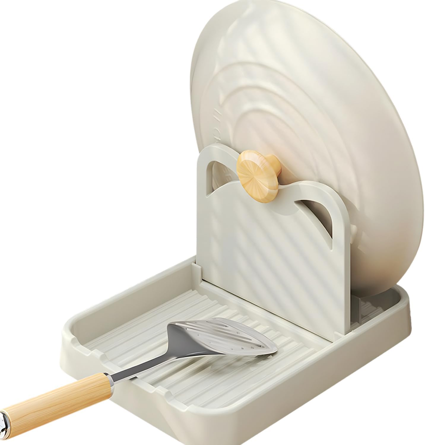 TORMEN Spoon Rest with Lid Holder, Foldable Kitchen Utensil Rest for Countertop, Heat-Resistant and Non-Slip Spoon Holder for Spatula, Ladle, Pot Lid, Cooking Accessories