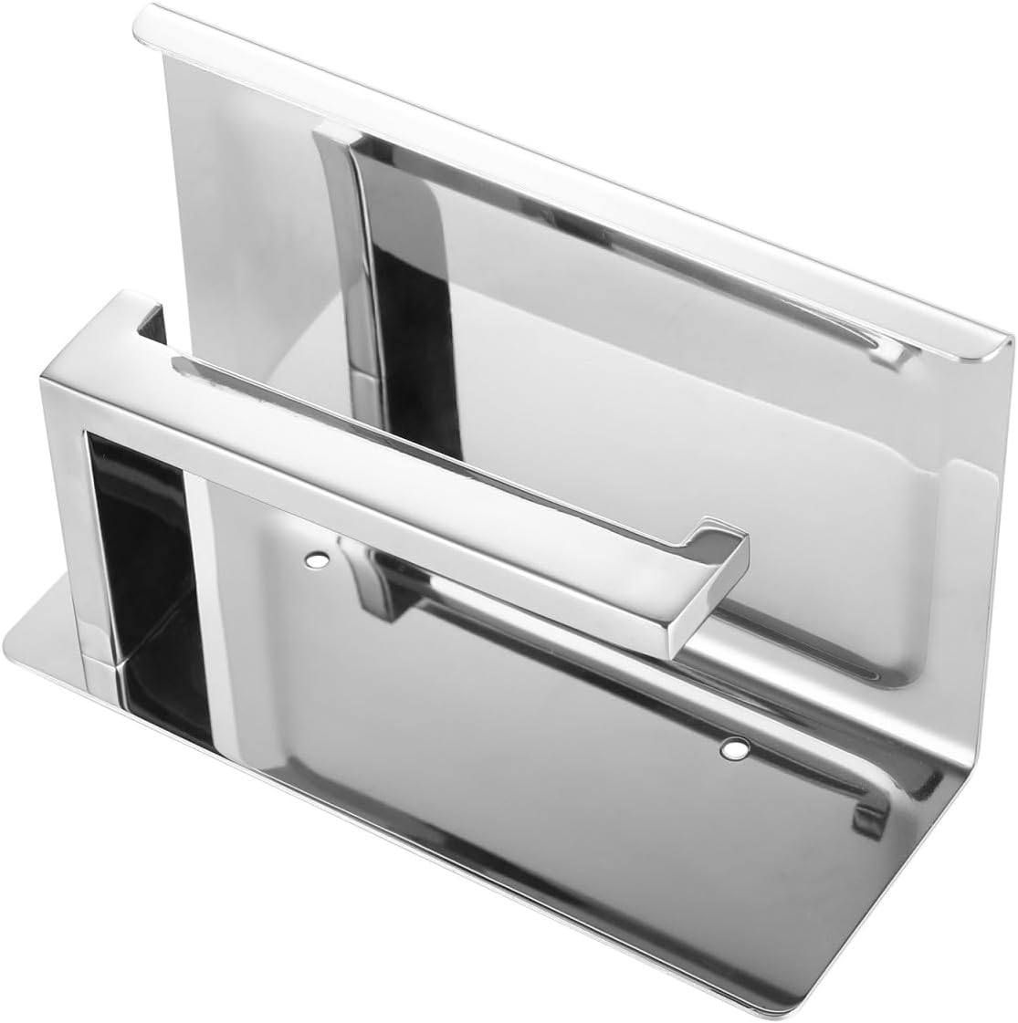 Breikuth Toilet Paper Holder with Shelf Toilet Paper Storage Bathroom 304 Stainless Steel Square (Type 1-Chrome) image number 2