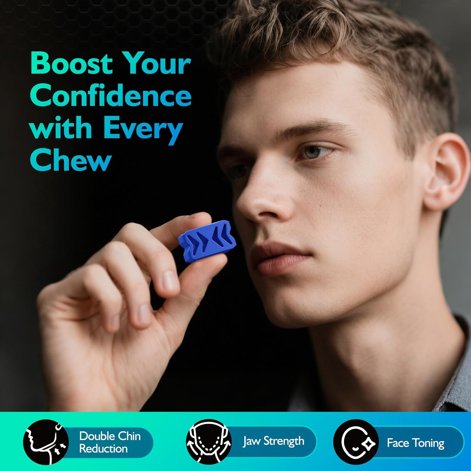 Azrra Jaw Exerciser for Women & Men, 4 Resistance Levels (8Pcs) Jawline Shaper Exerciser, Jaw Trainer Double Chin Eliminator for Jawline Face Toning & Strengthening image number 4