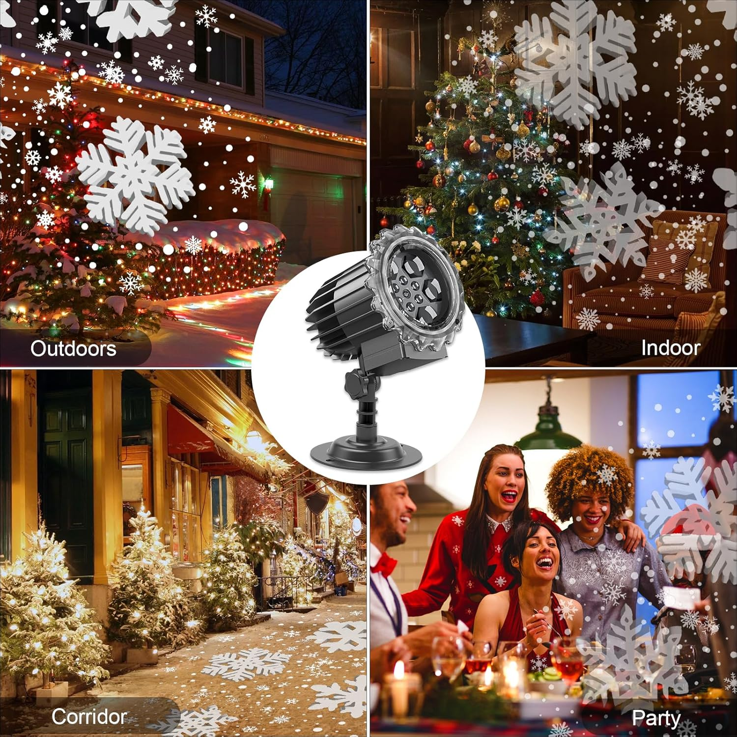 The Latest 3D Snowflake Projector Lights,Indoor Outdoor Waterproof Snowfall Lamp Night Light Projection,9 Watts Super Brighter,Led Christmas Projector Lights for 2026 New Year,Winter,Xmas,Home Decor image number 6
