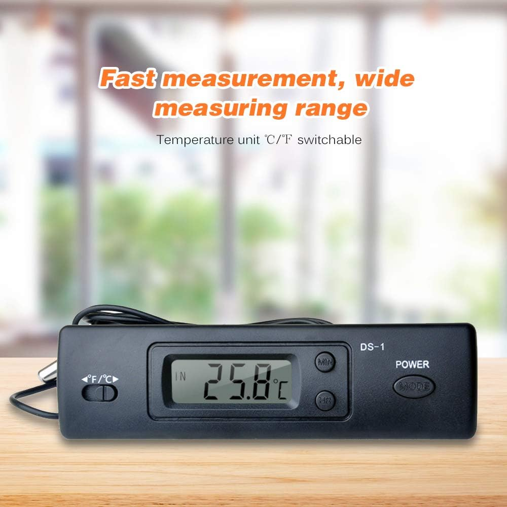 Mini Electronic Digital Car Indoor Outdoor Multi-Function Time Temperature Display with Probe image number 6