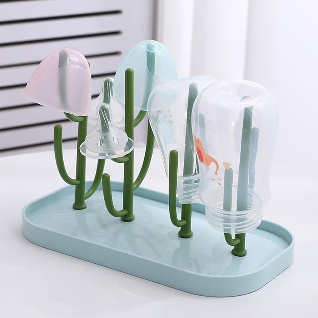 Perfeclan Water Bottle Drying Rack Holder with Tray Cactus Multifunctional, Blue image number 5