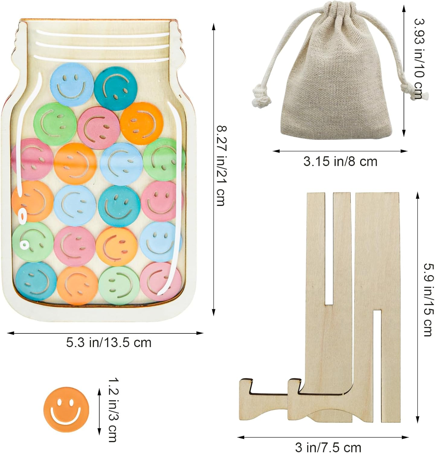 Enkrio Reward Jar for Kids Personalized Smile Incentive Jar for Students Kids Behavior Reward Chart for Classroom Home Back to School Supplies (Smile) image number 3