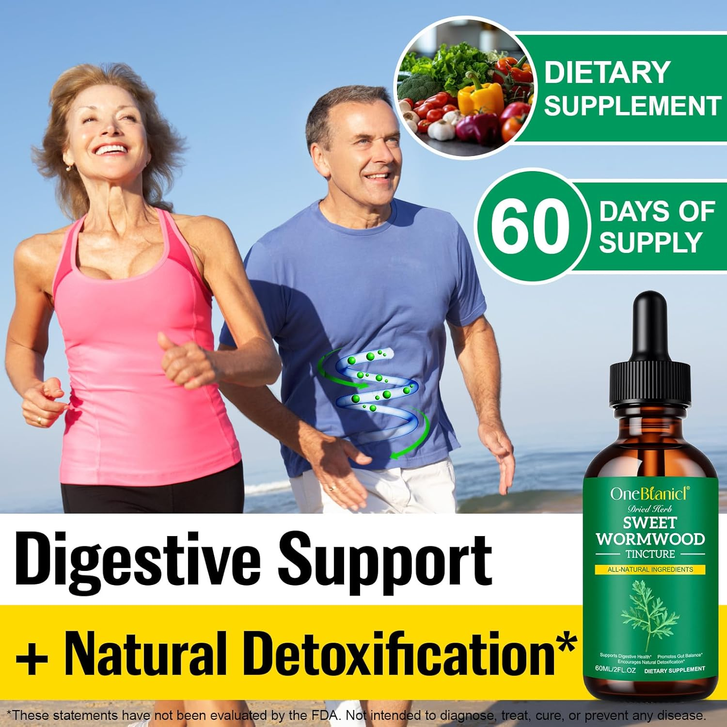 Organic Sweet Wormwood Liquid Drops 60Ml | Natural Parasite Cleanse & Gut Detox Support | Vegan & Alcohol-Free | Fast Absorption