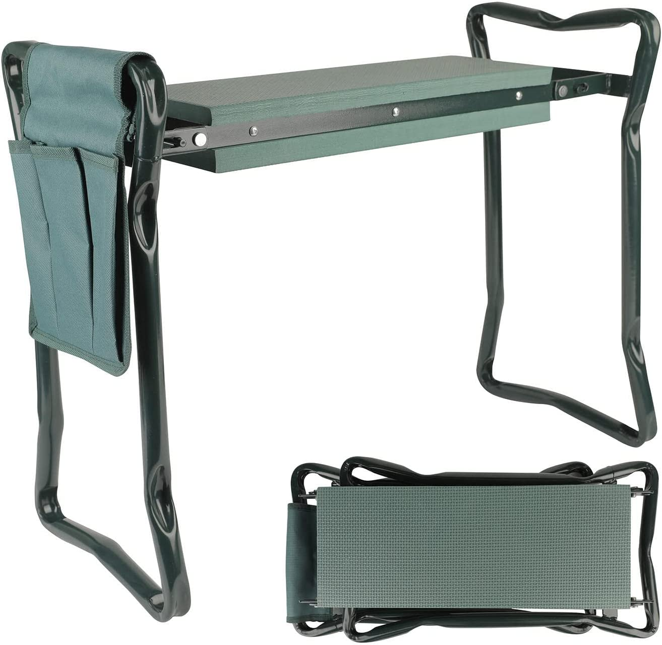 Gardening Kneeler, Stool, Foldable Seat with Thick Kneeling Pads and Pouch with Garden Tool Pockets image number 4