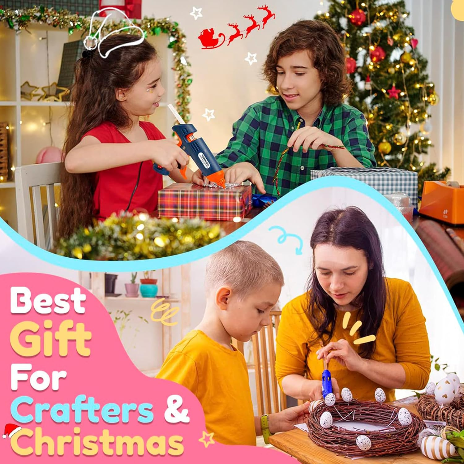 Hot Glue Sticks,Bonlaer Clear Mini Adhesive Sticks for Glue Gun,Hot Glue Gun Sticks for Adults Kids DIY Art Craft Stamp Repairs Gluing Projects,Pack of 50,10X0.7CM