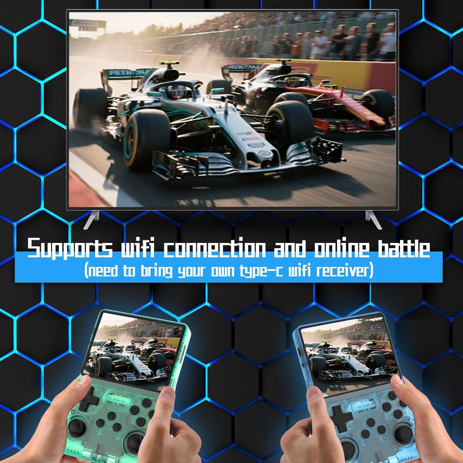 R40S Pro Retro Game Console,Portable Handheld Video Game Console ，3.5 Inch IPS Screen with 256G Card &30000+ Games,Built in 45 Emulators,3800Mah Battery (Purple) image number 5