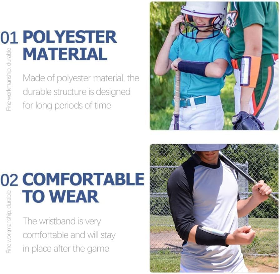 10Pcs Wristband Baseballs Wrist Brace Football Wristbands for Plays Athletic Gear Play Card Wrist Band Football Gear Softball Wristbands Sports Polyester Bracket image number 5