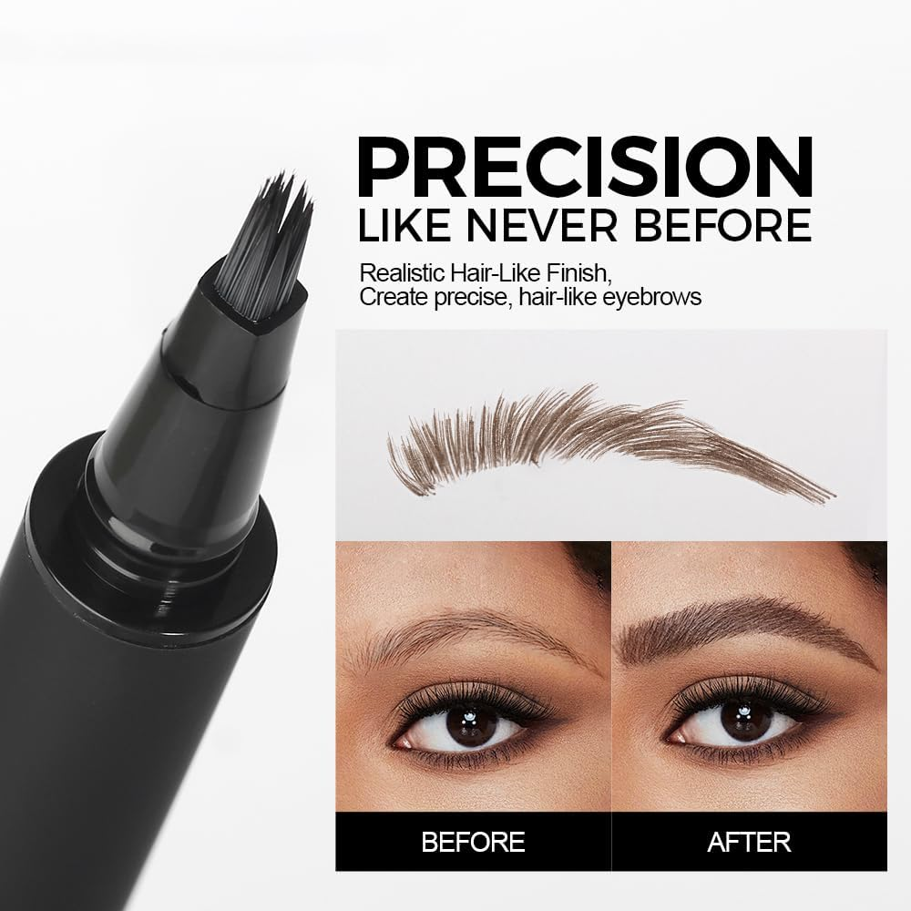 Liquid Microblading Eyebrow Pencils,Quick-Drying Brow-Fection Pen with Angled Square Tip for Hair-Like Strokes,Waterproof, for Eyebrows, Hairline & Beard (01 Caramel Blonde) image number 1