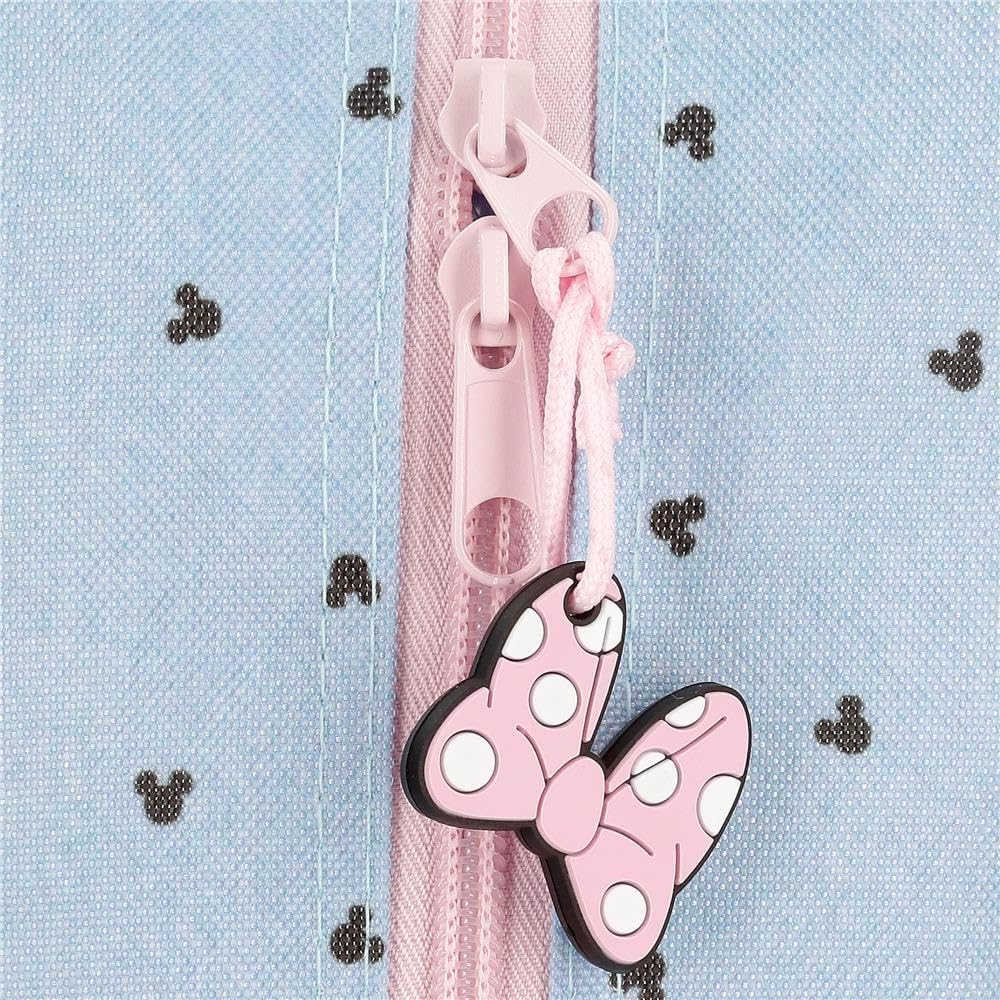 Disney Joumma Bags Minnie American Darling Kinderrucksack, Blau Und Rosa, Aus Polyester, Verstellbare Schultergurte F&uuml;r Bequemes Tragen, Mehrere F&auml;cher, Mit Rosa Pompon-Schl&uuml;sselanh&auml;nger image number 2