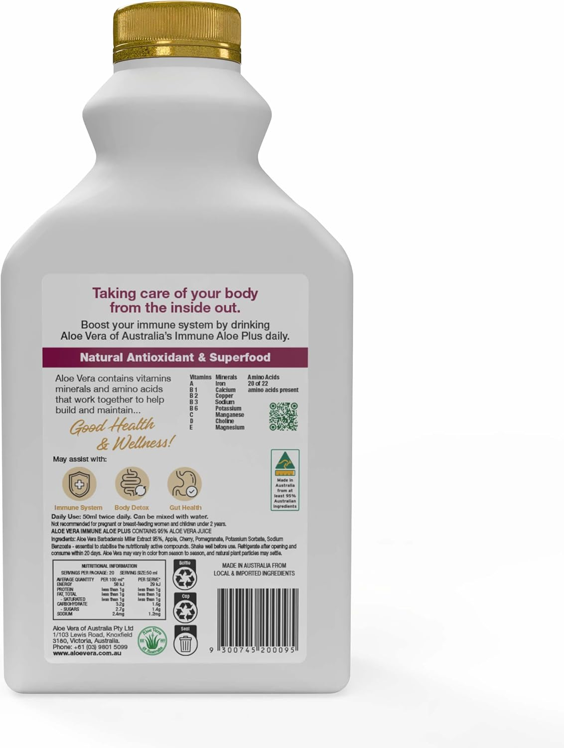 Aloe Vera Immune Boost Juice G/F 1L image number 3
