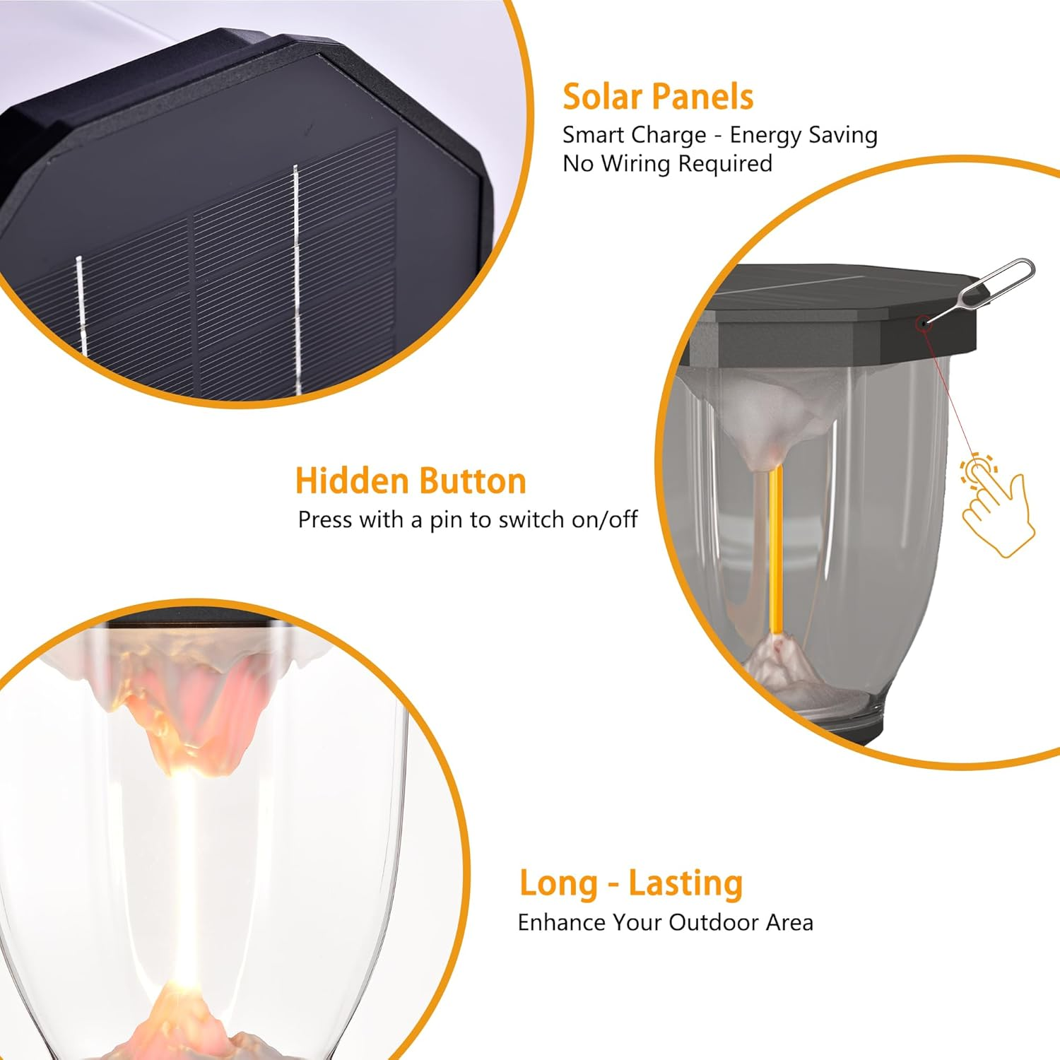 Solar Lights Outdoor Garden Waterproof, Flame Mountain LED Solar Light,Decorative Solar Post Lights for Yard, Patio & Landscape image number 6