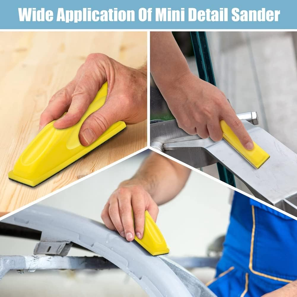 Zicojia Mini Sander for Detail Work, 70Pcs Sandpaper Set (40/60/80/120/150/220/400 Grit), Polyurethane & Paper Backing, Compatible with Orbital Sander, Suitable for Metal, Wood, Plastic & Glass image number 1