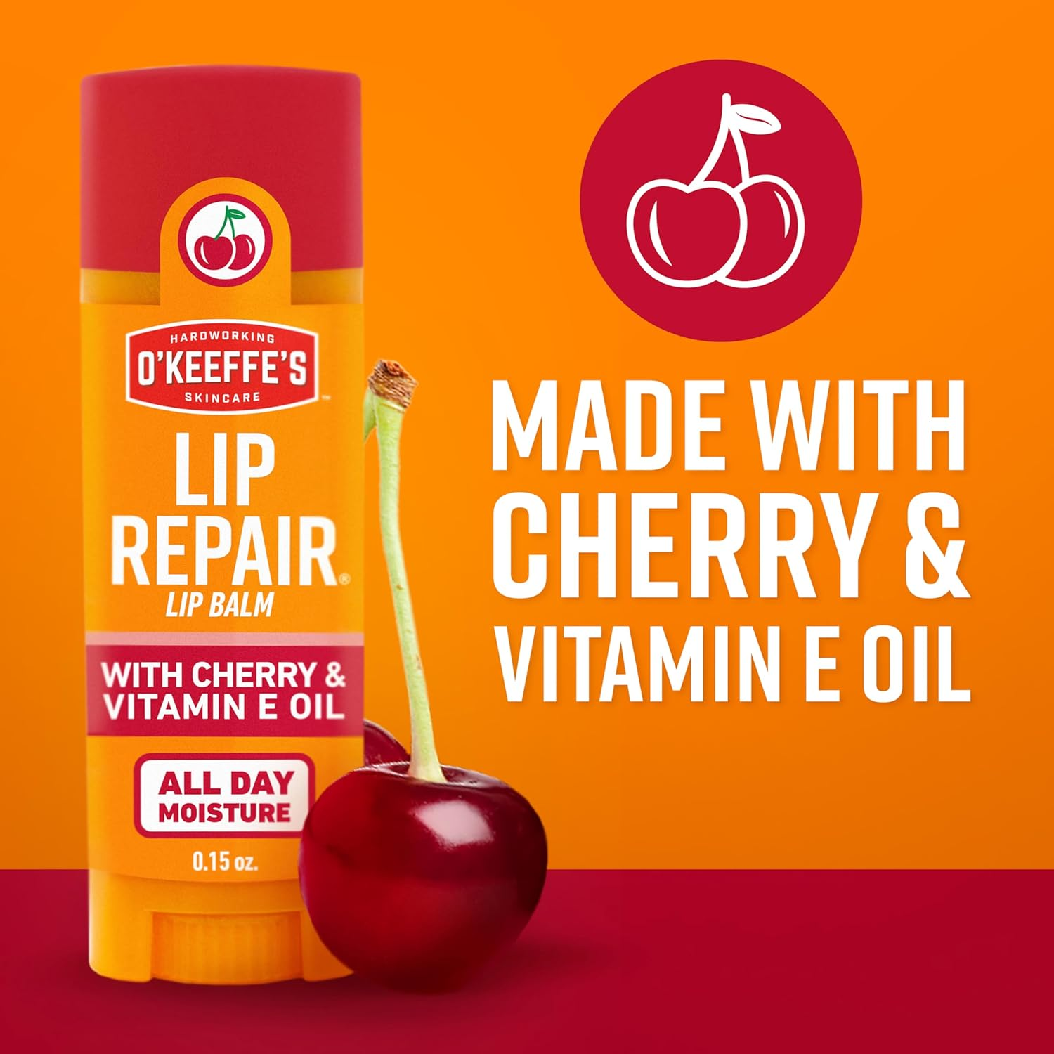 O'Keeffe'S Lip Repair Lip Balm with Cherry & Vitamin E Oil - Stick (3 Pack) - Moisturizer for Extremely Cracked, Dry Lips image number 6