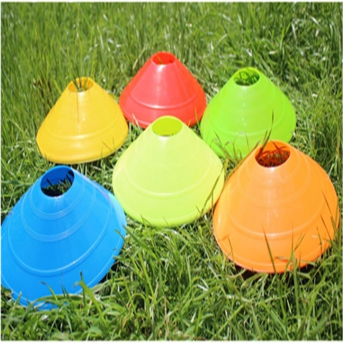 20 Pcs Soccer Markers Disc,Pro Disc Cones,Agility Soccer Training Cones,Obstacle Marker Disc,For Basketball Football Skating Running Drills Sports Games(5 Colors) image number 2