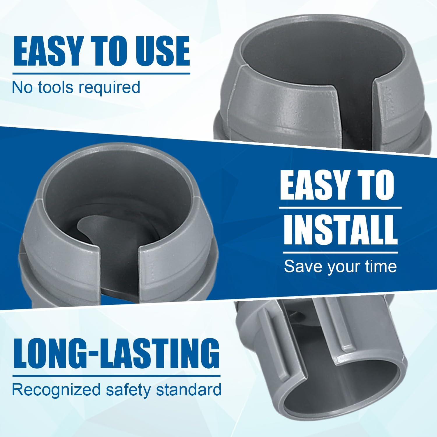 60Pcs Non-Metallic Cable Connectors, 1/2 Inch Snap Style Installation Single Cable 14/2-10/3 AWG, Two Electrical Cables 14/2-12/2-14/3 AWG, ETL Certified image number 5