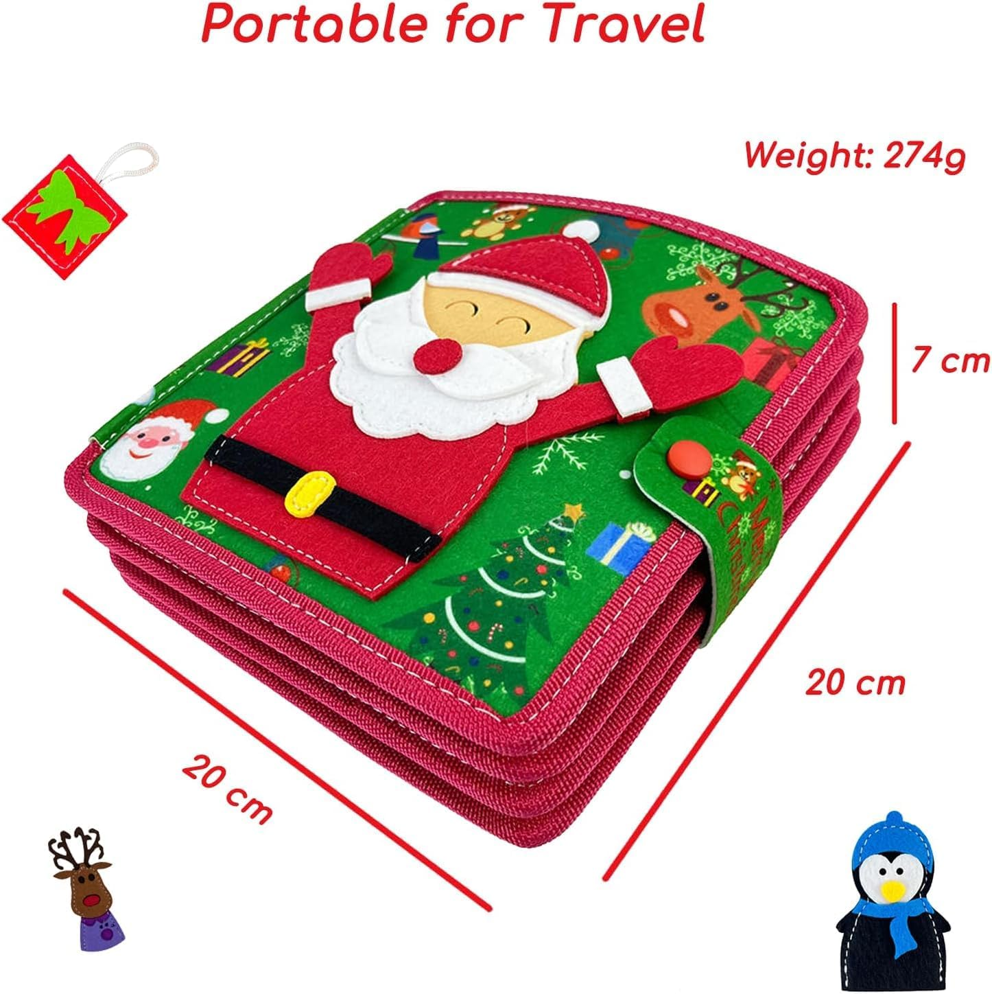 Busy Book Quiet Book for Toddlers Christmas Theme Montessori Toys Busy Board for Baby Felt Activity Book for Toddlers image number 4