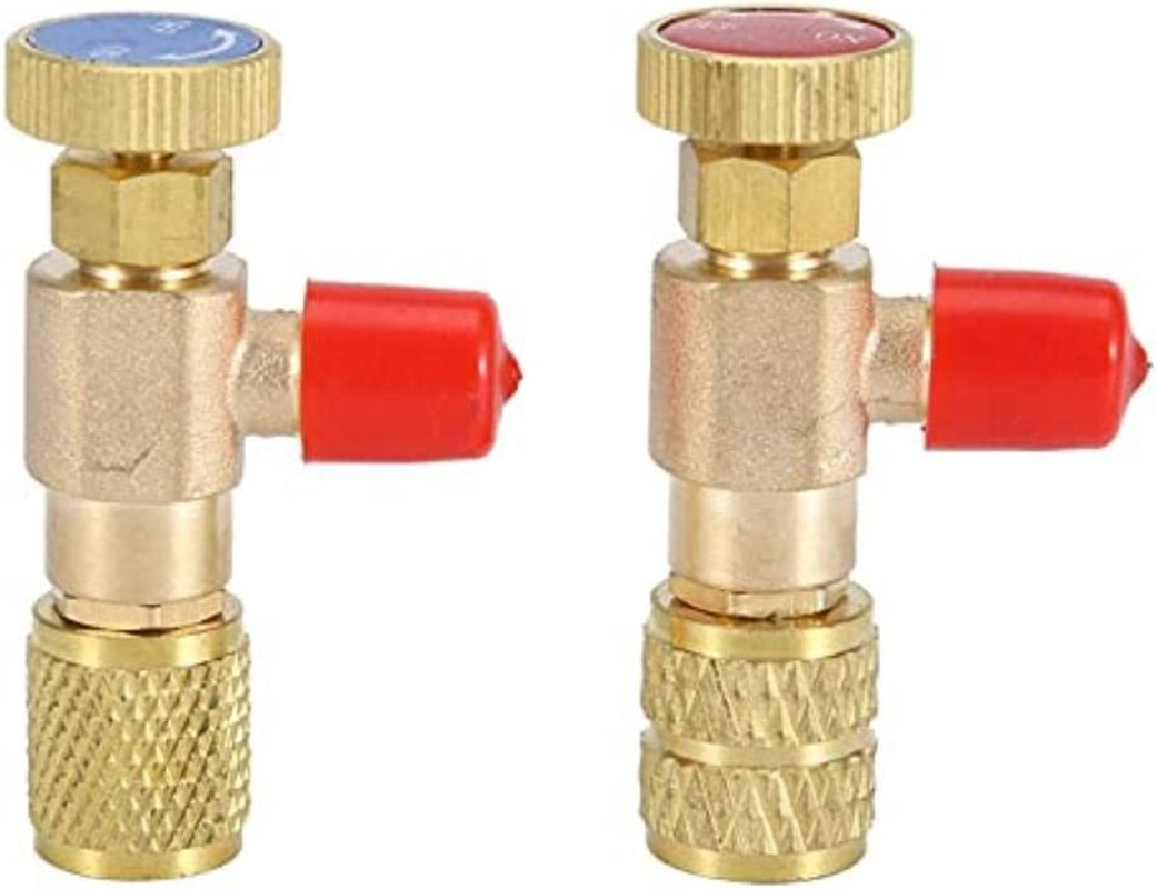 2Pcs Liquid Safety Valve R410A R22 Air Conditioning Refrigerant 1/4" Safety Adapter Refrigerant Charging Valve image number 6
