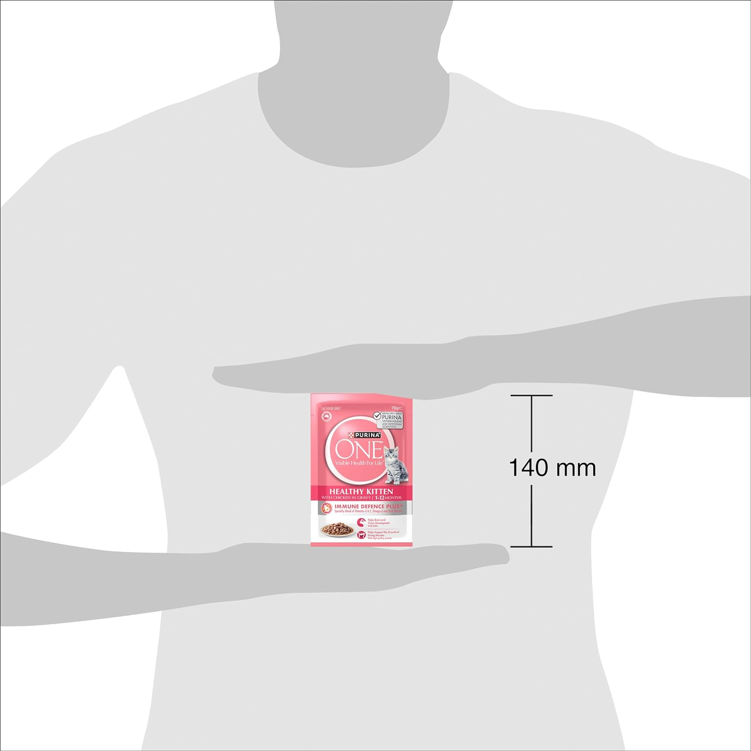 PURINA ONE Kitten Wet Cat Food Succulent Chicken in Gravy Pouch 12X70G image number 1