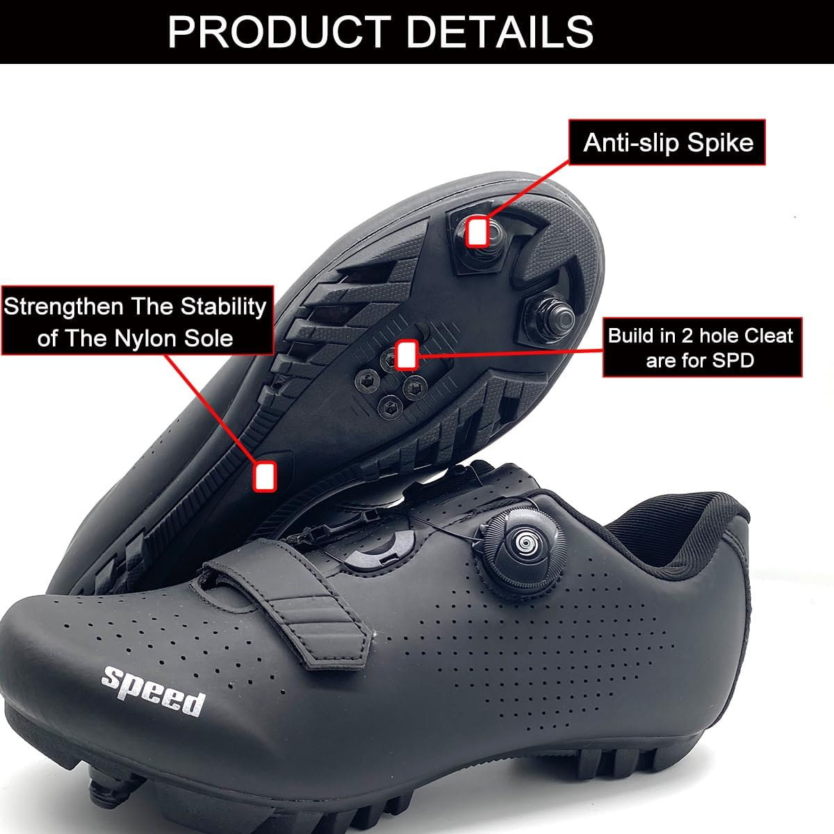 Hixingo Cycling Shoes Men Women MTB Cycling Shoes Mountain Bike Shoes Trainers Breathable Outdoor Cycling Shoes Bicycle Spin MTB Shoes