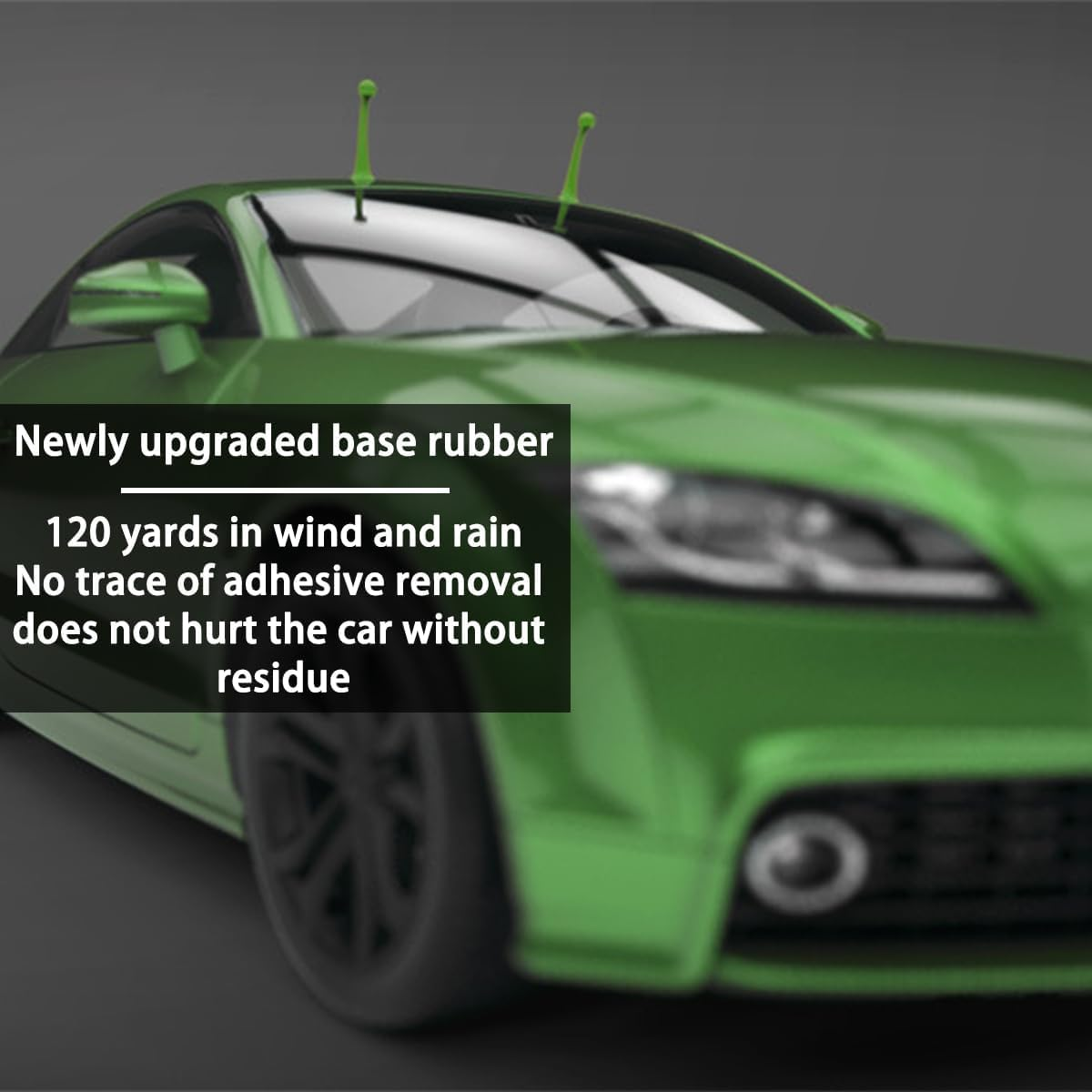 3D Stickers Car Roof Decoration, Adhesive Universal Ornament for Bumper Hood Motorcycle Helmets, Grass Bean Sprouts Sapling and Lovely Creative Snail Tentacle Car Roof Stickers (Tentacle Green) image number 2