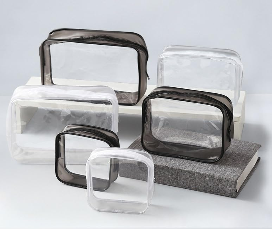 Small Makeup Bag Mini Makeup Zipper Pouch Makeup Bag Small Cosmetic Bag for Purse Essentials Items Women Coin Purse Aesthetic Stuff (Black & White, 2 Pcs) image number 1